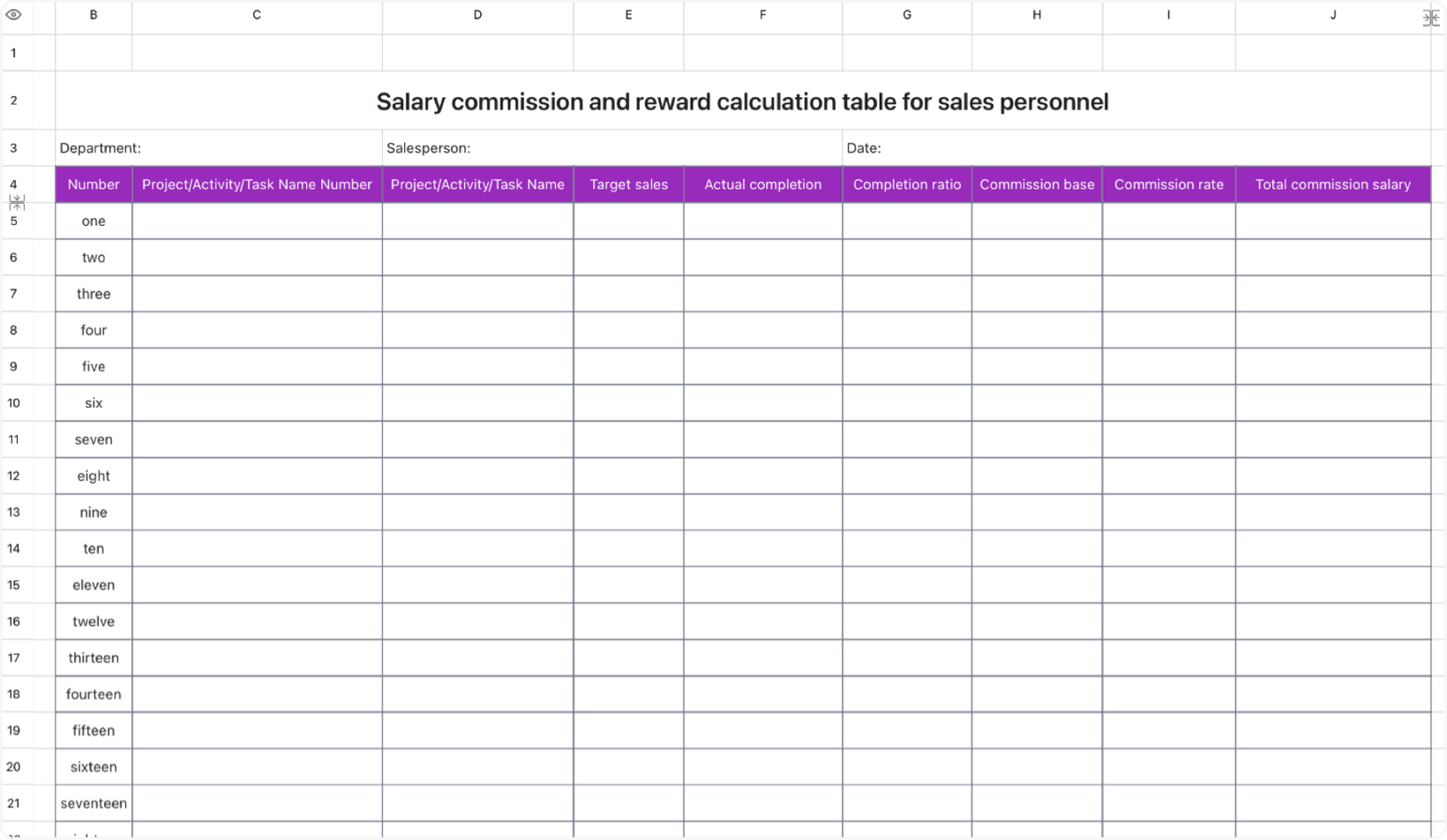 Sales staff salary commission calculation sheet 1